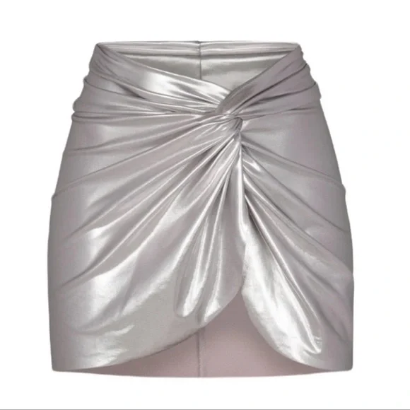 SKIMS METALLIC SWIM SARONG MINI SKIRT - Picture 12 of 15